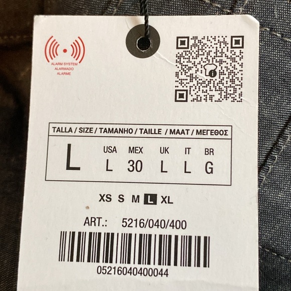 NWT. Zara ZW Collection Blue/Gray Pleated High-Waist Midi Skirt. Size L. - Picture 9 of 12